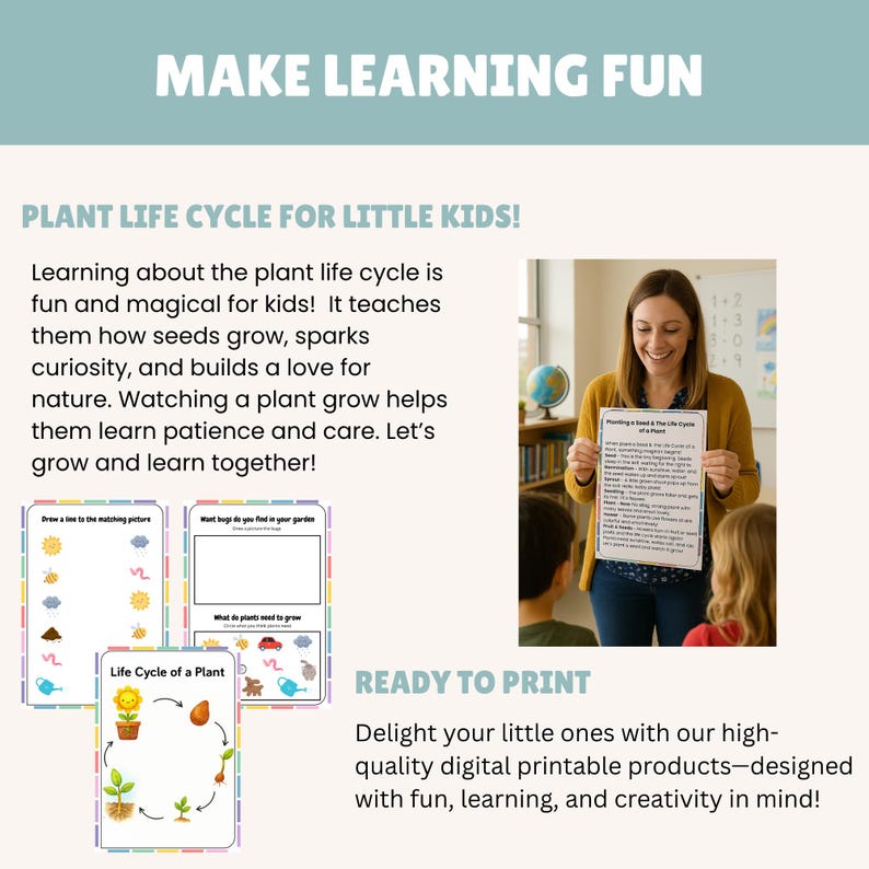 Plant Life Cycle Activity Pack: Cut & Glue Worksheets, Science Craft ...