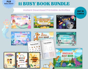 Busy Book Bundle – Printable Activity Book | Editable in Canva | PLR License Instant Download resell