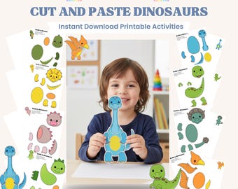 Printable Dinosaur Craft Pack: Mix & Match Dino Activity (PDF Download)