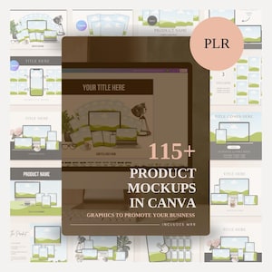 Canva-produktmockupmallar | 115+ redigerbara annonsdesigner (PLR)