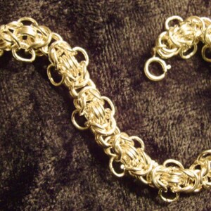 Solid Sterling Silver Fancy Byzantine Bracelet