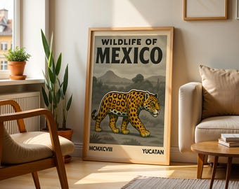 Jaguar Mexikansk Folkkonst | Mexikansk Konsttryck Mexikansk Väggkonst Mexikansk Konsttryck Mexikansk Kulturtryck Mexiko Poster Mexikansk Väggdekor Jaguar