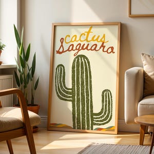 Saguaro Cactus Mexican Wall Art, Mexican Culture Print Mexican Retro Vintage Mexico Kitchen Poster Mexican Art Painting Mexican Folk Poster