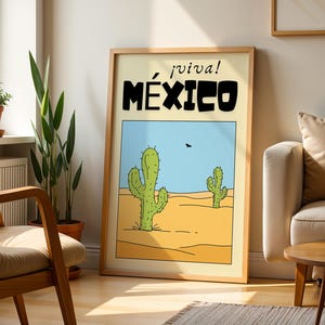 Viva Mexico Kitchen Wall Art | Mexican Culture Print Mexican Retro Vintage Mexico Kitchen Poster Mexican Art Painting Mexican Folk Poster