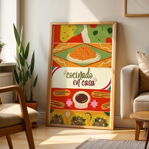 Mexican Kitchen Wall Art | Mexico Kitchen Poster Spanish Food Art Mexican Culture Print Mexican Vintage Art Food Mexican Retro Cooking Art