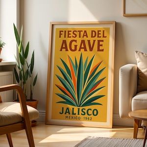 Agave Mexican Wall Art | Mexican Culture Print Mexican Retro Vintage Mexico Kitchen Poster Mexican Art Painting Mexican Folk Poster Art