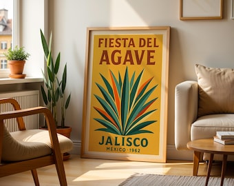 Arte mural mexicano de agave / Impresión de cultura mexicana Póster de cocina retro vintage mexicano de México Pintura de arte mexicano Póster popular mexicano Arte