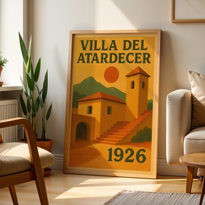 Sunset Villa Mexican Folk Art | Mexico Art Print Mexico Wall Art Mexican Culture Print Mexican Poster Mexican Wall Art Mexican Wall Decor