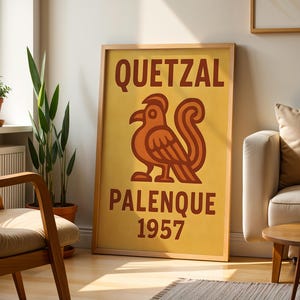 Quetzal Aztec Mexican Wall Art, Vintage Aztec Poster Art Mexican Culture Print Vintage Mayan Wall Art Mexican Folk Poster Vintage Art Print