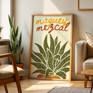 Mezcal Mexican Kitchen Wall Art | Mexican Culture Print Mexican Retro Vintage Mexico Kitchen Poster Mexican Art Painting Mexican Folk Poster