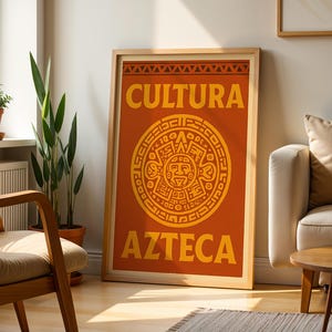 Aztec Mexican Wall Art, Vintage Mexican Print Maya Art Aztec Print Mexico Kitchen Poster Mexican Retro Art Painting Mexican Folk Poster Art