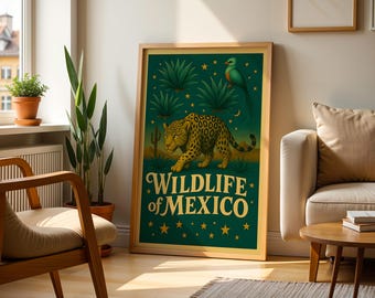 Jaguar Mexikansk Folkkonst | Mexikansk Konsttryck Mexikansk Väggkonst Mexikansk Konsttryck Mexikansk Kulturtryck Mexiko Poster Mexikansk Väggdekor