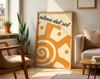Arte de pared de cocina mexicana Sol / Impresión de cultura mexicana Póster de cocina mexicana retro vintage Pintura de arte mexicano Póster popular mexicano