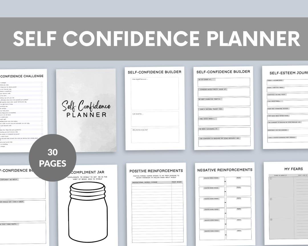 Self Confidence Planner A4 Printable | Self-esteem Journal | Mindset ...