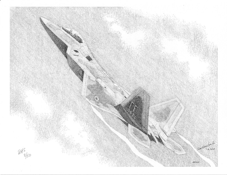 Lockheed Martin F 22 Raptor Drawing Lockheed Martin F-22 Raptor - Etsy