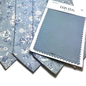 Dusty Blue Neckties Dusty Blue Floral Neckties Dusty Blue David's Bridal Birdy Grey Dusty Blue Dusty Blue Wedding Neckties Dusty Blue image 2