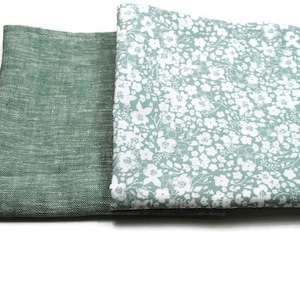 Sage Linen Pocket Square: Floral Wedding Hankie