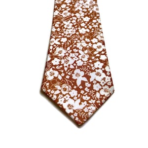 Terracotta Necktie Terracotta Floral Necktie Wedding Neckties Floral Rust Neckties Davids Bridal Terracota