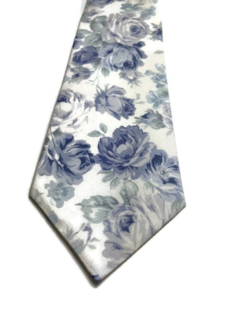 Dusty Blue Neckties Dusty Blue Floral Neckties Dusty Blue David's Bridal Birdy Grey Dusty Blue Dusty Blue Wedding Neckties Dusty Blue image 1