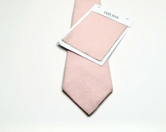 Petal Linen Neckties Blush Neckties Petal Neckties Light Pink Neckties Petal Neckties Wedding  Neckties Linen Neckties