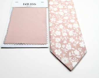 Petal Neckties Blush Floral Neckties Wedding Neckties Davids Bridal Petal Neckties Light Pink Neckties Mens Neckties Custom Neckties