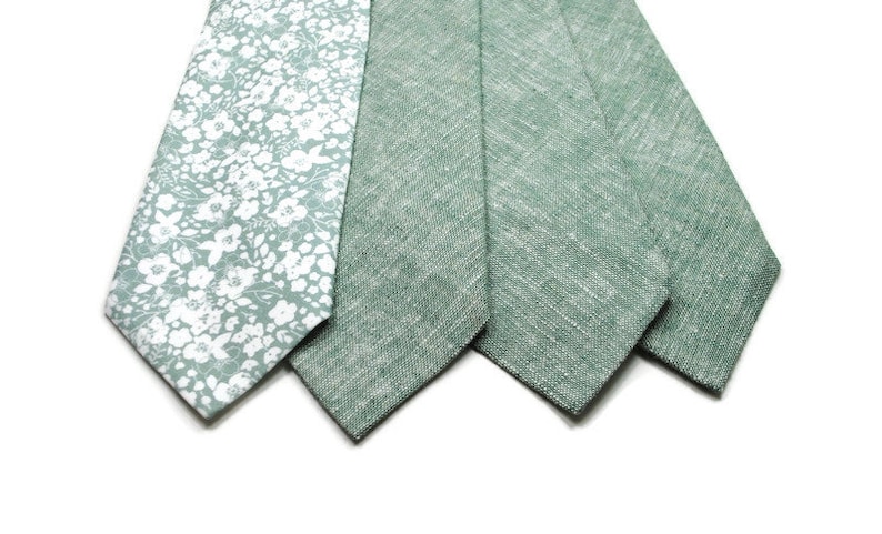 Dusty Sage Neckties Sage Neckties Groomsmen Sage Floral Ties Dusty Sage Neckties Wedding Neckties Dusty Sage Floral Neckties image 2