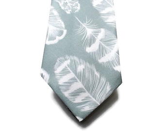 Sage Green Neckties Dusty Sage Neckties Eucalyptus Neckties Sage Ties Sage Feather Neckties Wedding Neckties  Dusty Shale Ties