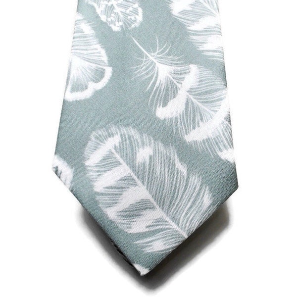 Sage Green Neckties Dusty Sage Neckties Eucalyptus Neckties Sage Ties Sage Feather Neckties Wedding Neckties  Dusty Shale Ties