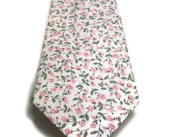 Pink Floral Neckties Floral Neckties Wedding Neckties Blush Ties Light Pink Neckties Light Pink Ties Petal Neckties