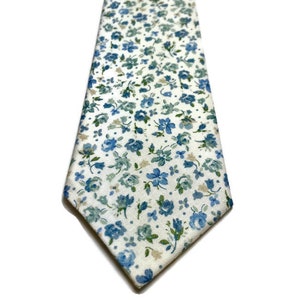 Dusty Sage Floral Neckties Dusty Blue and Green Floral Neckties Green and Blue Neckties Sage Wedding Neckties