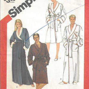 May include: Simplicity pattern envelope featuring illustrations of bathrobes in various styles. The envelope includes the text "6188" and "BEVERLY'S FABRICS". The price is listed as $3.00 U.S.A. The pattern includes a special chart on how to work with plaids.