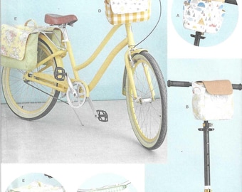 Simplicity S9804 Craft Pattern Fabric Bicycle Bags, Baskets and Panniers With and Without Flaps - One Size