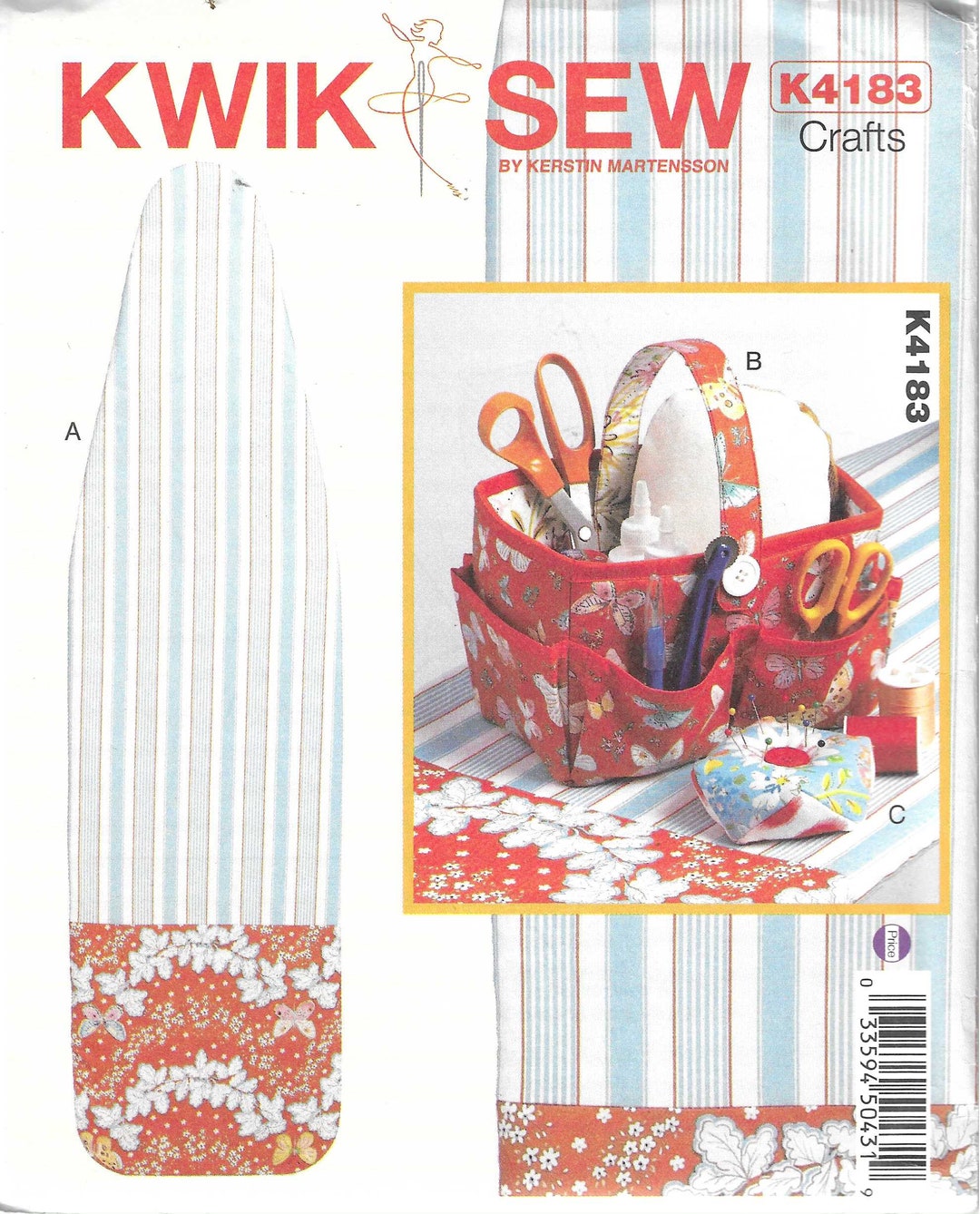 Kwik Sew Pattern K4183 Ironing Board Cover Sewing Accessories Basket