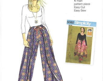 Simplicity Pattern S9595 Super Jiffy Very Easy Retro Repro Wrap Pants Pattern Misses' One Size Fits S-M-L