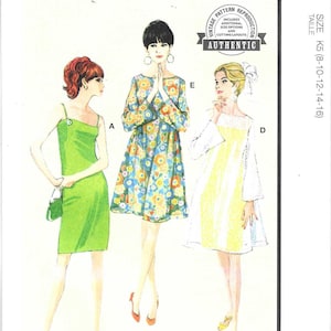 May include: Vintage McCall's sewing pattern for a dress, featuring three different styles. The pattern is for sizes K5 (8-10-12-14-16). The pattern is labeled "Vintage 60's" and "Authentic".