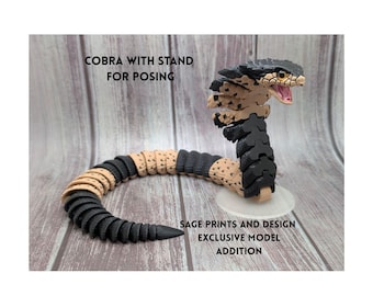 Articulated Cobra w/stand - 3D Printed