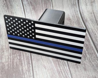 Gancio di traino con bandiera americana "Thin Blue Line" stampato in 3D