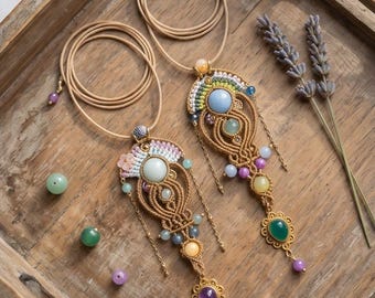 Turandot, macramè pendant tutorial step by step, 42 photos!