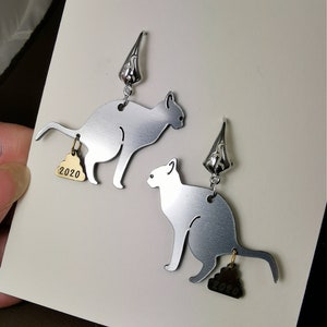 Pooping Cats, laser cut earrings