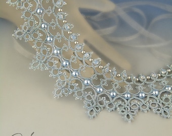 Cinderella , needle tatting necklace tutorial step by step