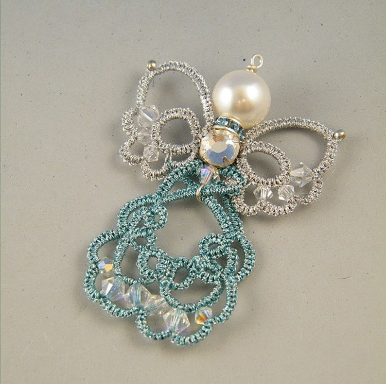 two versions Gabriel mini angel needle tatting TUTORIAL