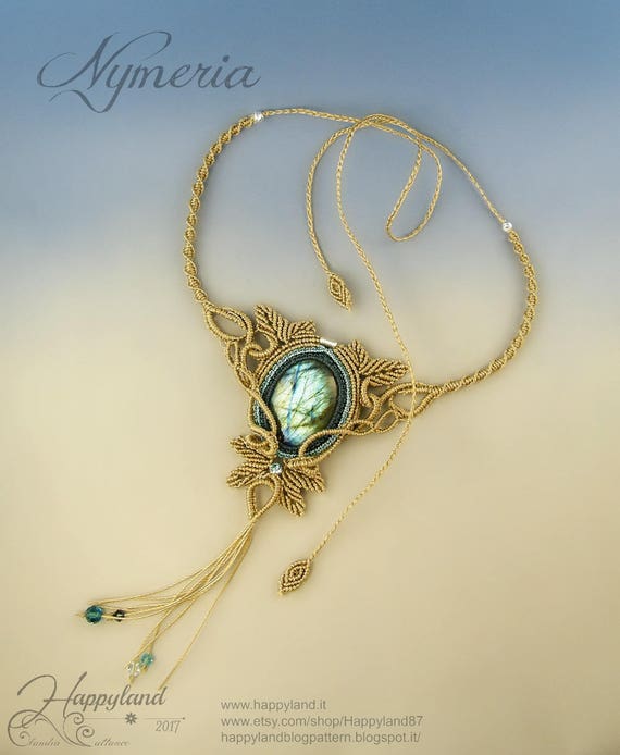 Nymeria ,  freeform macramè necklace tutorial step by step