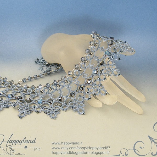 Cinderella in Denim color  , tatted collar OOAK