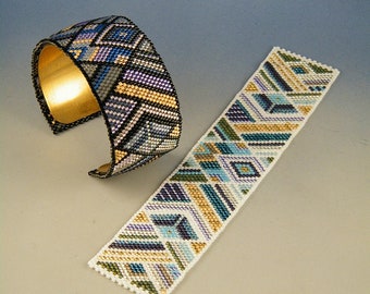 Art deco, peyote bracelet pattern and kit