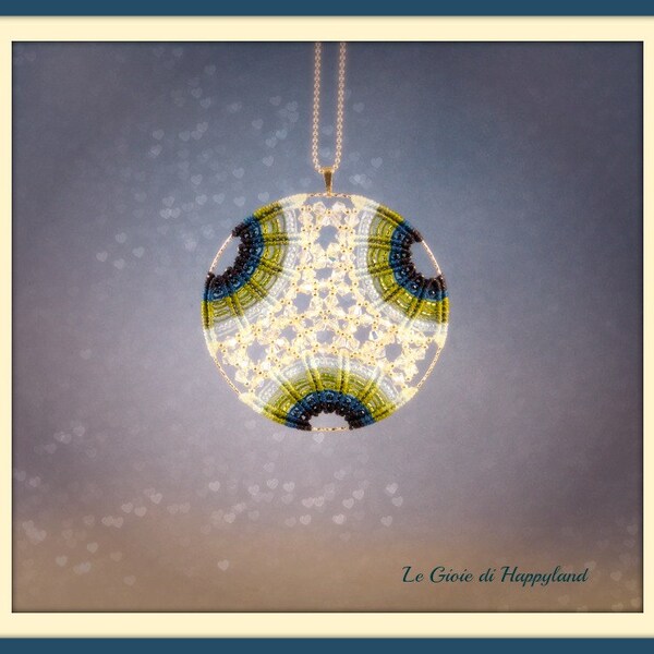 Oriental garden , macrame pendant tutorial