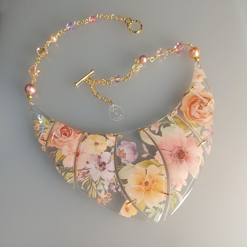 Chic&Clear: plexiglass necklace OOAK Lilac and peach