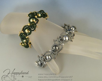 Astrid bracelet, needle tatting kit and tutorial step by step