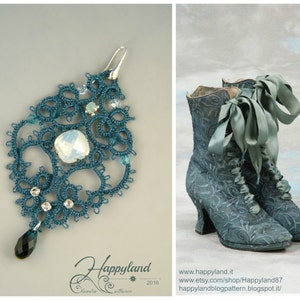 Sissi, instrukcja wykonania kolczyków metodą frywolitkową