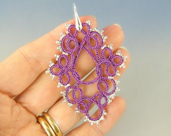 Niwa , needle tatting earrings tutorial