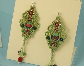 Maisha, macramè earrings OOAK
